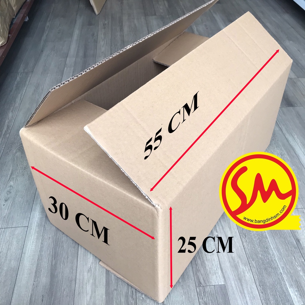 THÙNG CARTON, HỘP CARTON GIÁ RẺ sóng B 55x30x25 3 lớp chuyên dùng ĐÓNG GÓI CÁC SẢN PHẨM, VẬN CHUYỂN MỘT CÁCH DỄ DÀNG