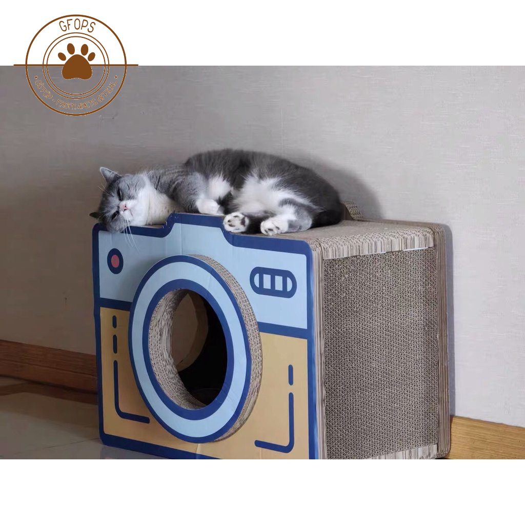 [Phiên bản mới]Cào móng kết hợp ổ nằm cho mèo Cat Scratch Board hình máy ảnh Phụ kiện cho mèo - 4pets official