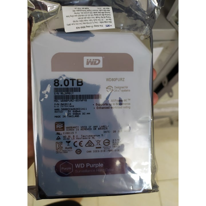 Ổ cứng 8TB Western Purple 3.5" chính hãng vĩnh xuân