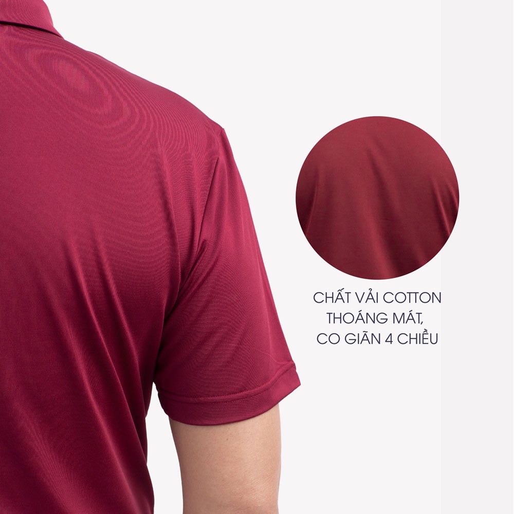 Áo Polo Nam Trung Niên ANCHI Màu Đỏ Trơn Chất Liệu Cotton Cao Cấp