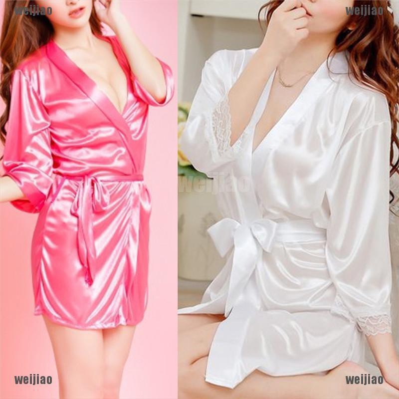 Áo Choàng Ngủ Satin Viền Ren Gợi Cảm Cho Cô Dâu | BigBuy360 - bigbuy360.vn