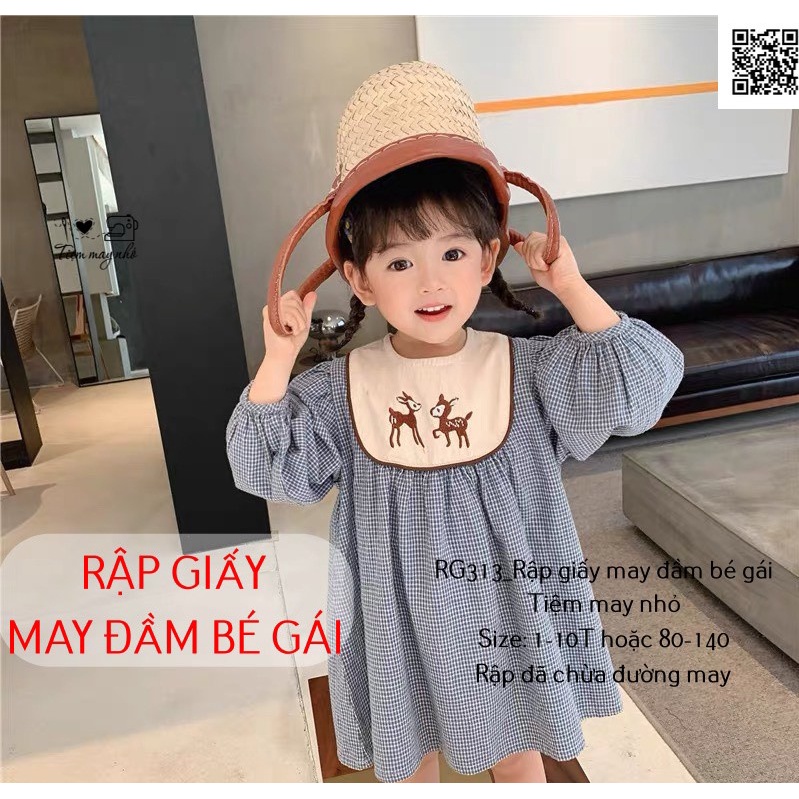 RG313_Rập giấy may váy dài tay cho bé