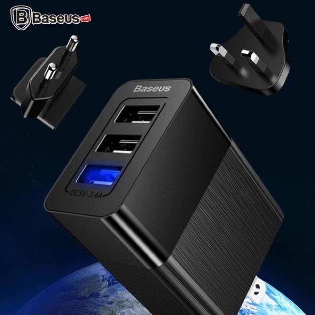 Bộ sạc đa năng Baseus Duke Universal 3 Port USB ( Aluminum alloy + PC, 3-in-1 Multifunction USB Charger )
