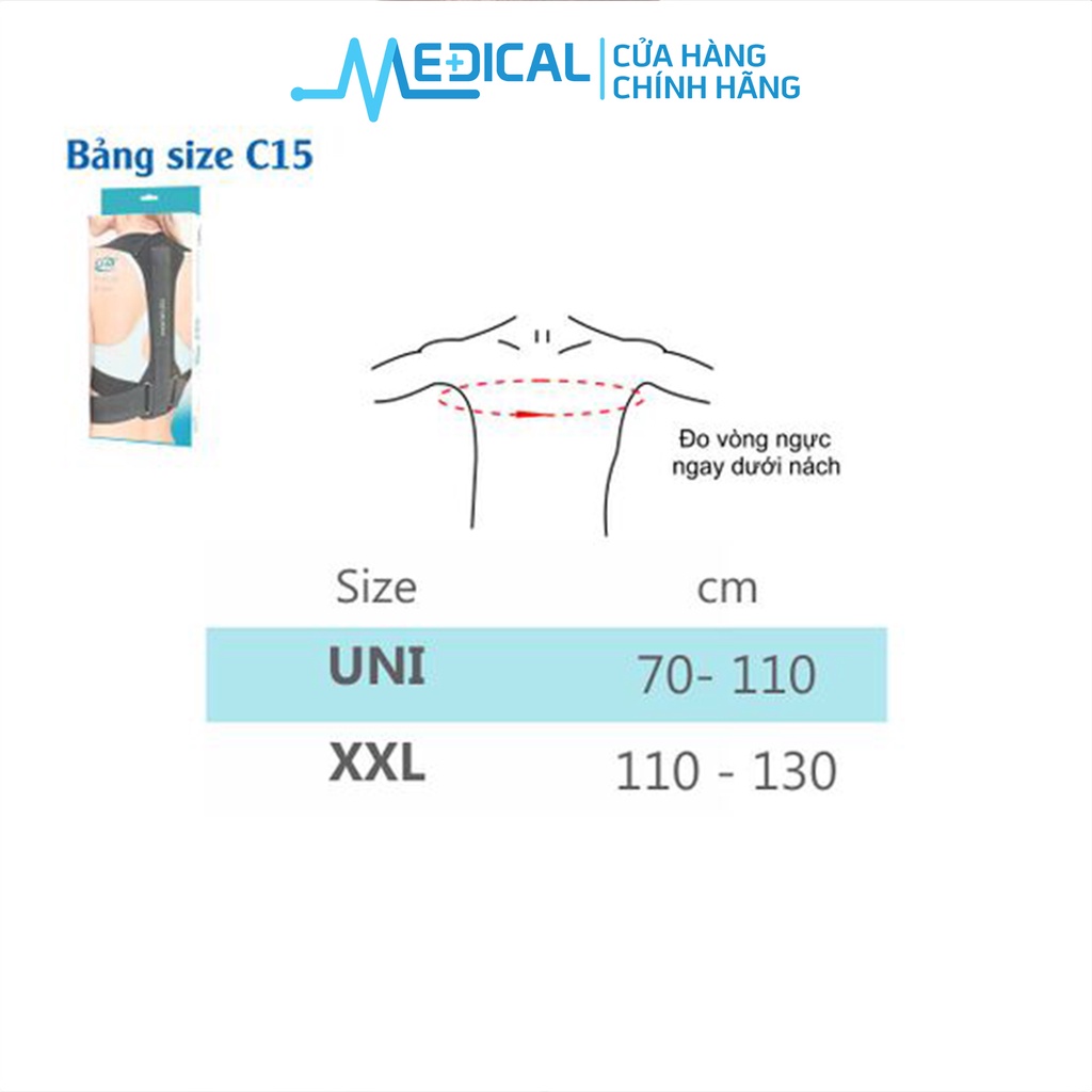 Đai chống gù lưng United Medicare C15 màu xám - MEDICAL