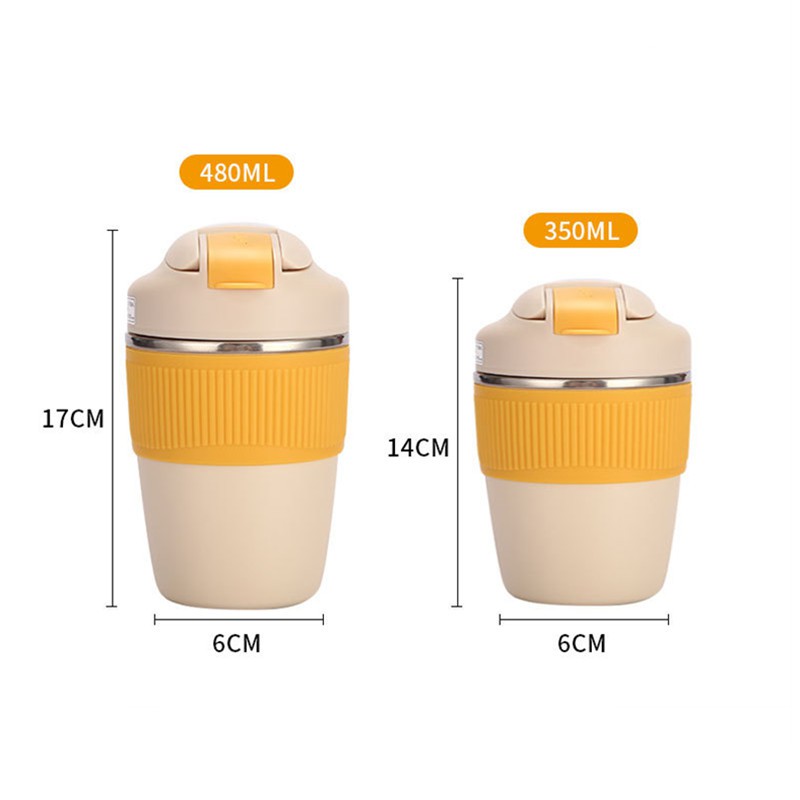 Cốc Đựng Nước Giữ Nhiệt Bằng Thép Không Gỉ Hai Lớp 350Ml/480ml Kiểu Dáng Thời Trang Dùng Khi Đi Du Lịch