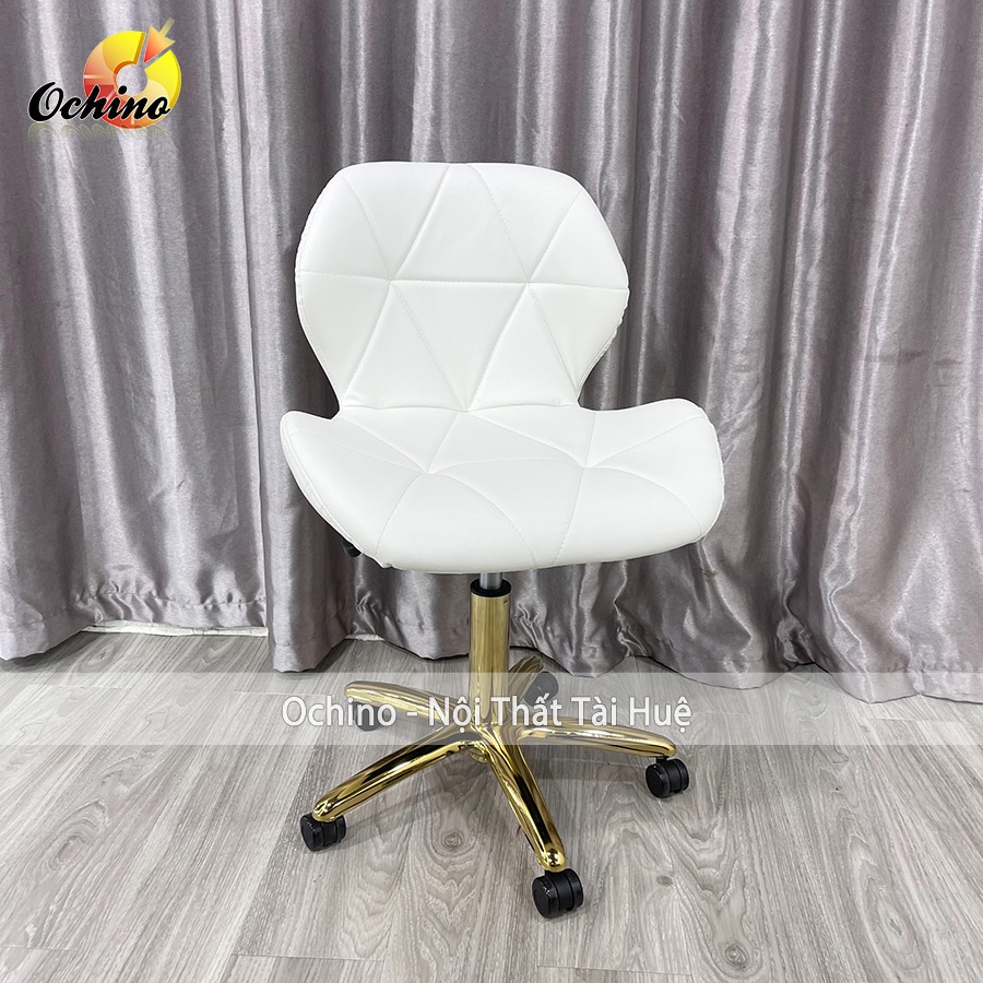 Ghế Trang Điểm Xoay Chân Vàng Sao, Ghế Spa Phun Săm Bọc Da Mẫu Kim Cương Sang Chảnh (Hình Thật Shop Chụp)