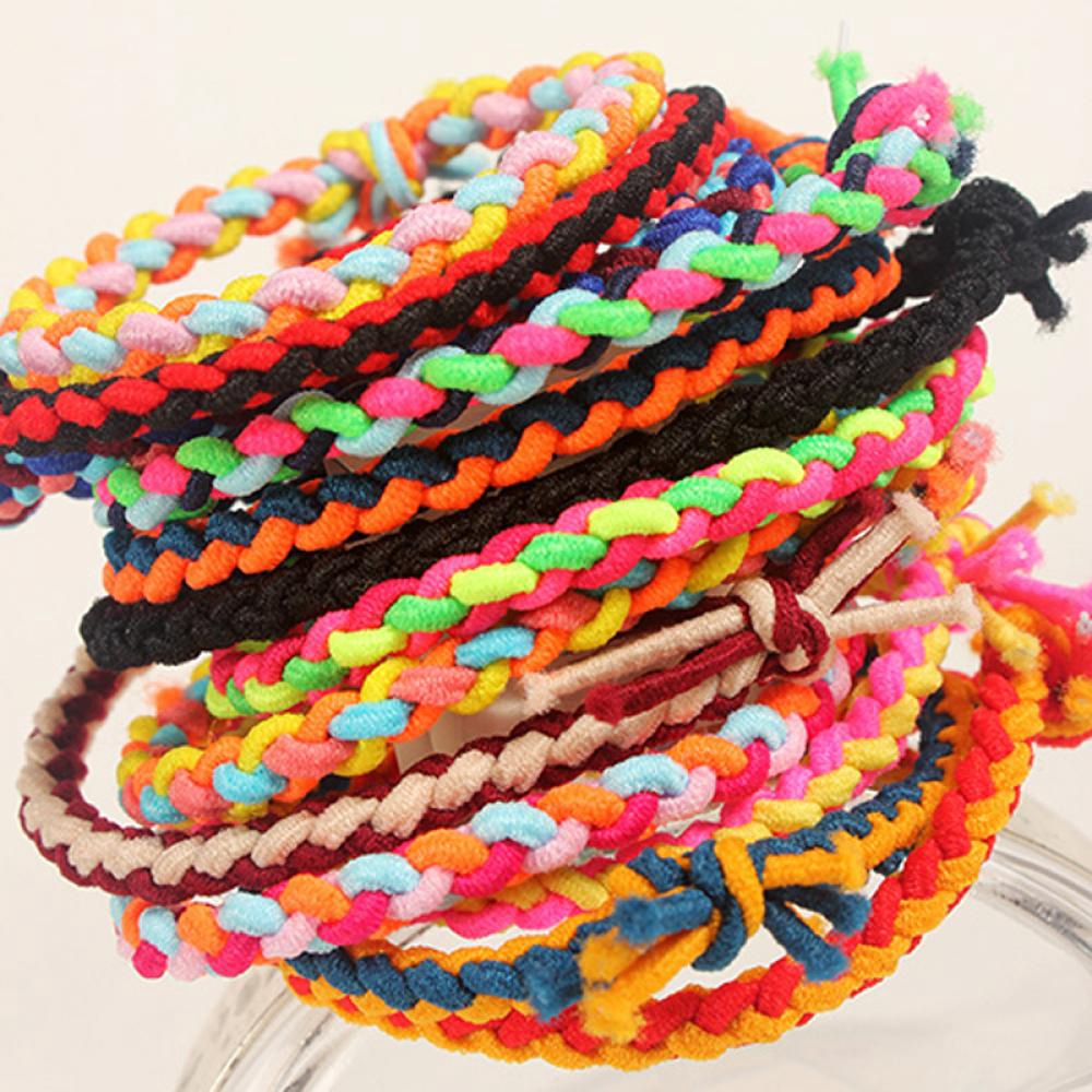 10pcs Accessories Random Color Braided Colorful Wave Hairband