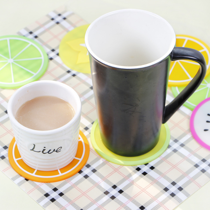 Đế Lót Ly silicone Hình Trái Cây Nhiều Màu Chống Trượt