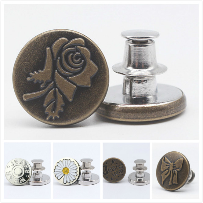 Nút gắn quần jean cỡ 17mm nhiều mẫu mã thời trang