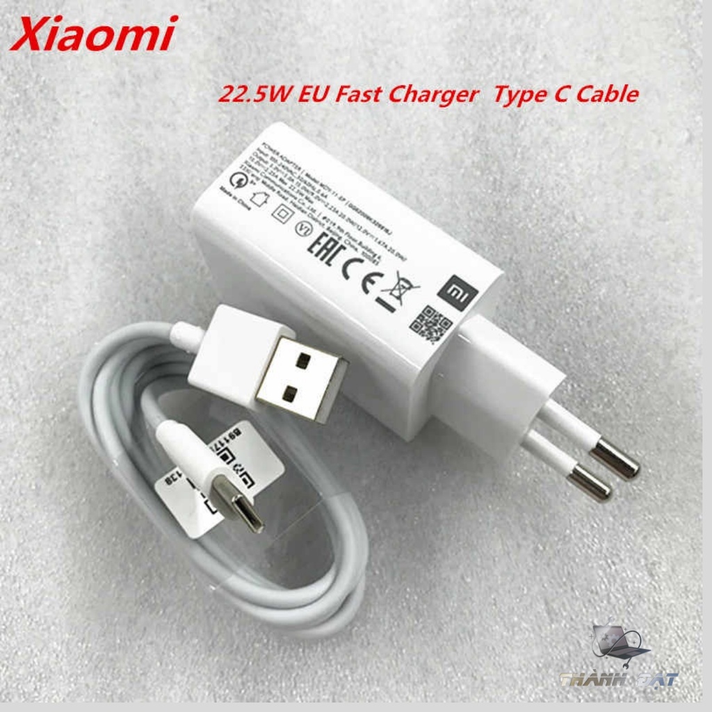 Bộ sạc Nhanh xiaomi redmi 22.5w, Cốc sạc nhanh, cáp sạc chân typec,micro.cáp xiaomi type c 5A ,hàng chính hãng
