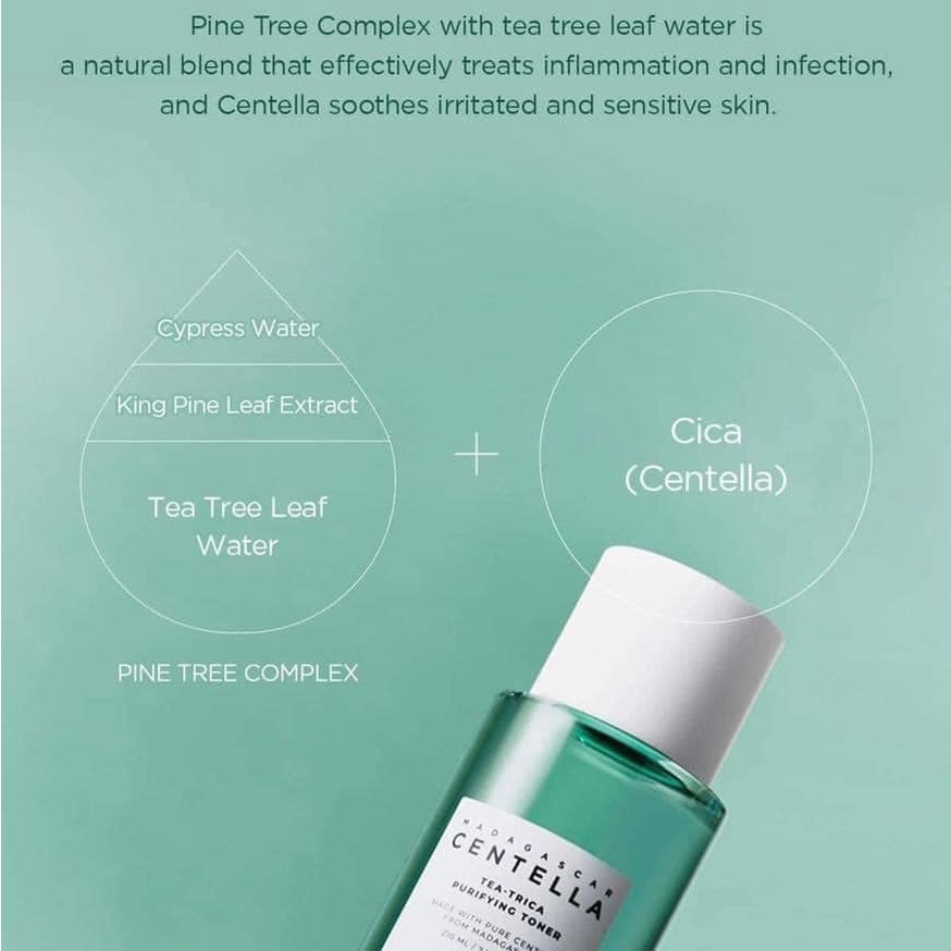 Nước Hoa Hồng Làm Sạch, Dịu Da Skin1004 Madagascar Centella Tea-Trica Purifying Toner 210ml