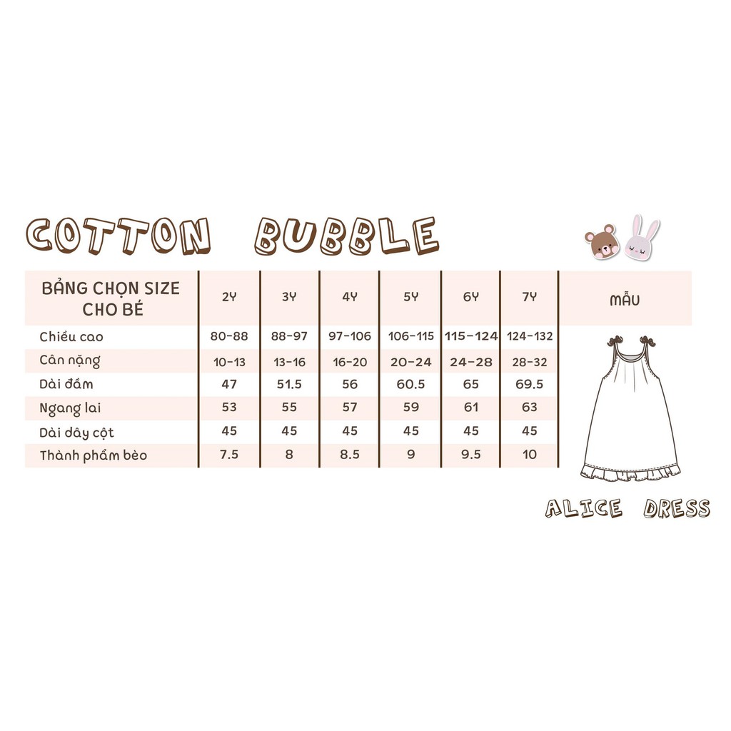 Đầm yếm form đuôi cá bé gái cotton bubble Ecobambi