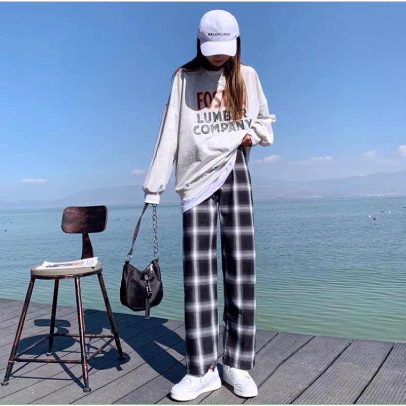 QUẦN SỌC CARO ỐNG RỘNG DÀNH CHO NỮ | BigBuy360 - bigbuy360.vn