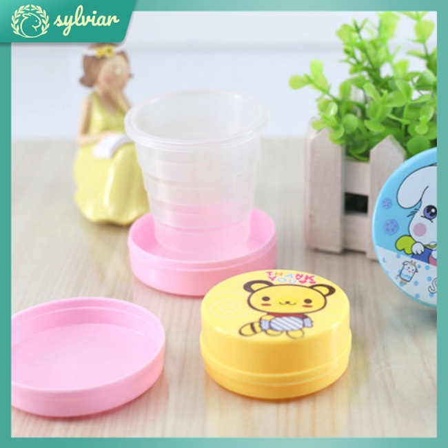 Cốc Uống Nước Gấp Gọn Họa Tiết Hoạt Hình Dễ Thương Cho Bé