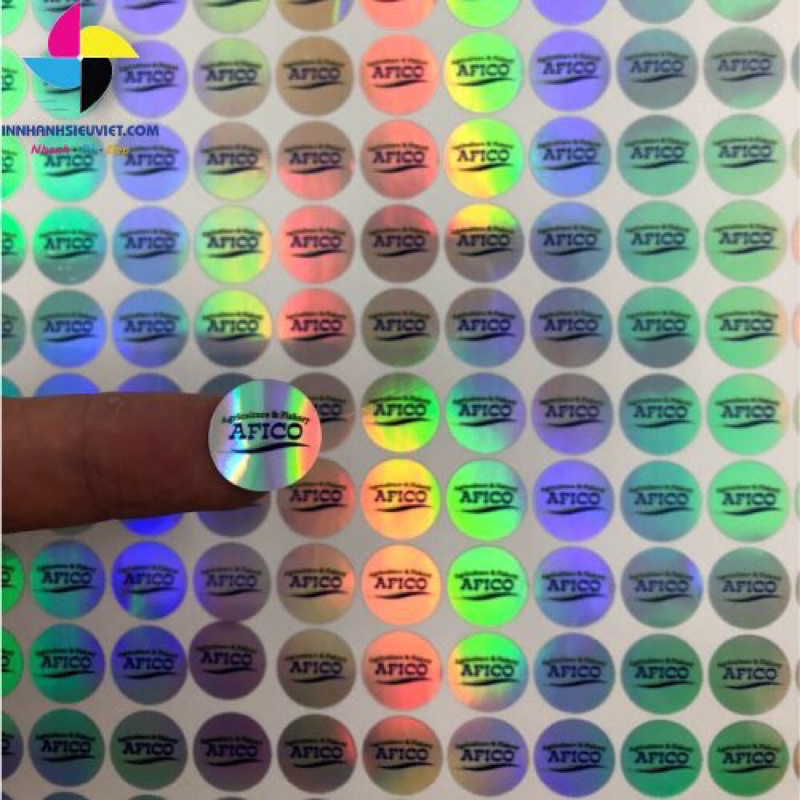 Combo 30 tờ decal 7 màu hologram khổ A4 hay kt 21,5x30,5cm dũng cho in laser mực bột