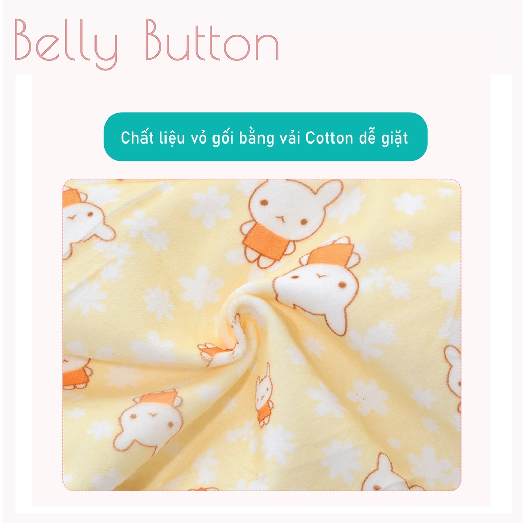 Gối Chặn BellyButton Cho Bé Sơ Sinh 1-3 Tháng, Gối Cố Định, Định Hình Đầu, Chất Thô Hoa Thấm Hút Mồ Hôi Màu Sắc Đáng Yêu