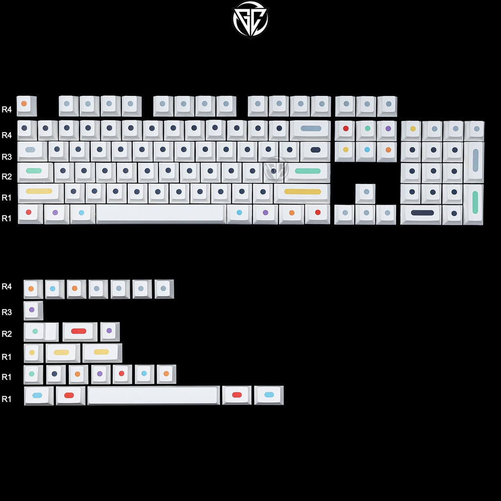 Keycap GMK DOTS Clone 130 nút bàn phím cơ Thick PBT Cherry Profile