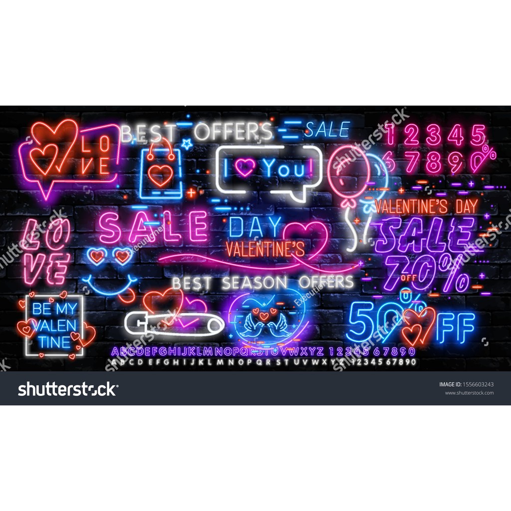 Tranh giả gạch họa tiết chữ Neon (Phát sáng) dùng cho hàng quán, cafe, trà sữa, trà chanh GNOEN 07