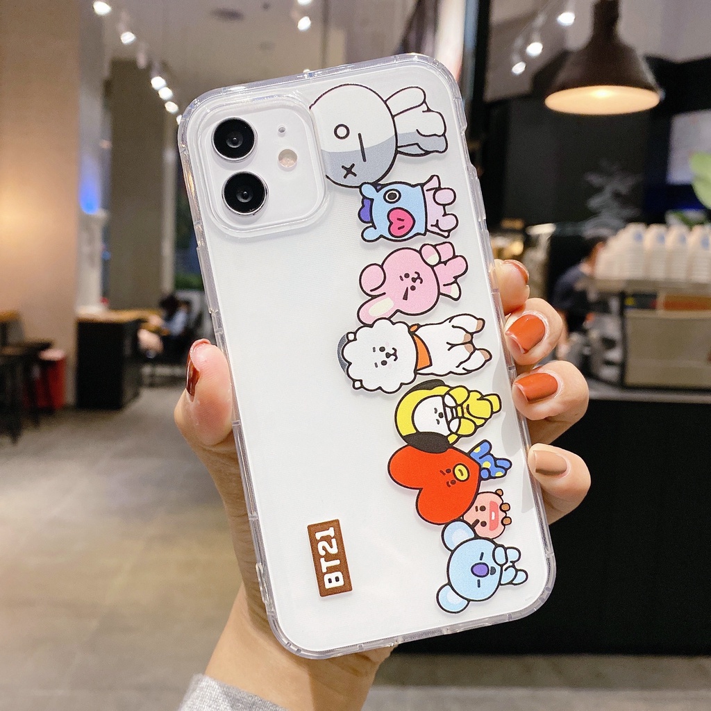 Ốp lưng IPhone điện thoại trong suốt BT21 6/6plus/6s/6splus/7/7plus/8/8plus/x/xr/xs/11/12/13/14/pro/max/plus/promax AVD3