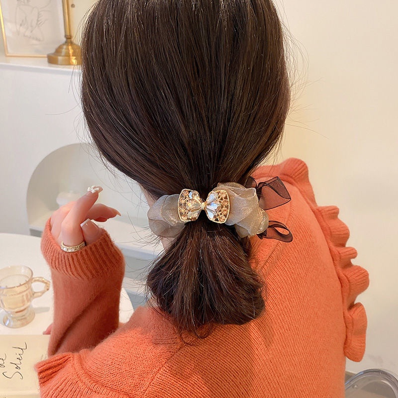 Dây Buộc Tóc Cao Su Co Giãn Đính Đá Pha Lê Sang Trọng Thời Trang 2022