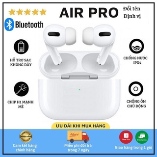 Ap PRO🌟TẶNG VỎ BỌC XỊN🌟Tai Nghe Ap Pro Đổi Tên+ Định Vị Và Sạc Không Dây- BH 6 THÁNG