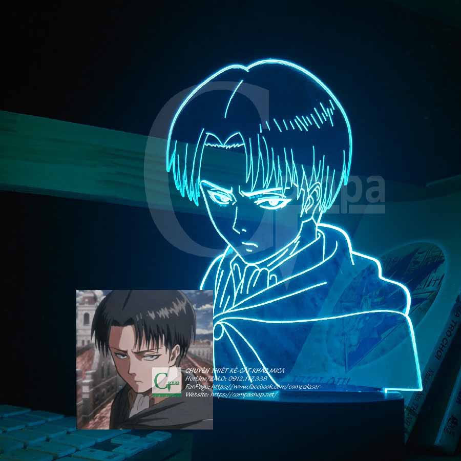 [ĐÈN NGỦ CỰC ĐẸP] Đèn Ngủ Attack on Titan Levi Ackerman Type 07