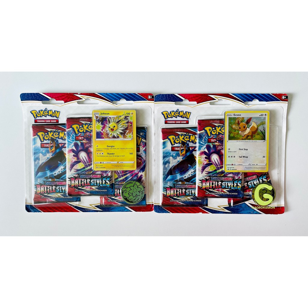 Vỉ 3 gói thẻ bài Pokemon TCG : Sword & Shield Battle Styles chính hãng