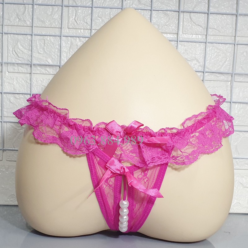 Quần lót nữ QN.34 chất ren, phối cườm, dây nhiều màu sexy cho chị em- Giao hàng kín đáo
