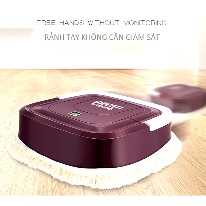 Lau Sàn Nhà [Rẻ Vô Đối] [Video thật] Sweep Machine Máy Tự Động Cao Cấp, Thông Minh, Rảnh tay, Yên Lặng, Sạch Nhà Đón Tết