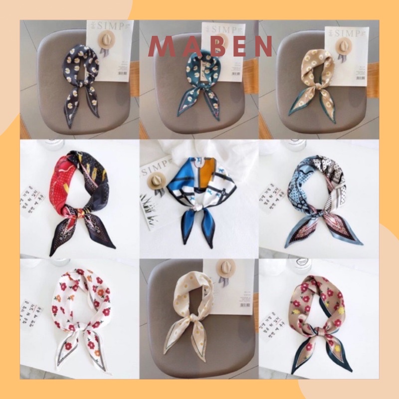 Khăn choàng cổ in hoạ tiết dễ thương( Có ảnh thật sản phẩm) - Maben