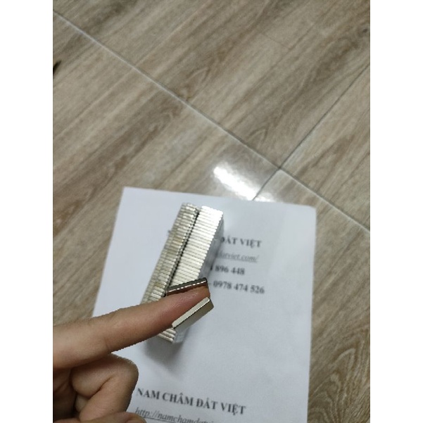 Nam châm viên hình chữ nhật 20x10x3mm, nam châm trắng đất hiếm siêu hút mạnh, nam châm làm máy phát điện