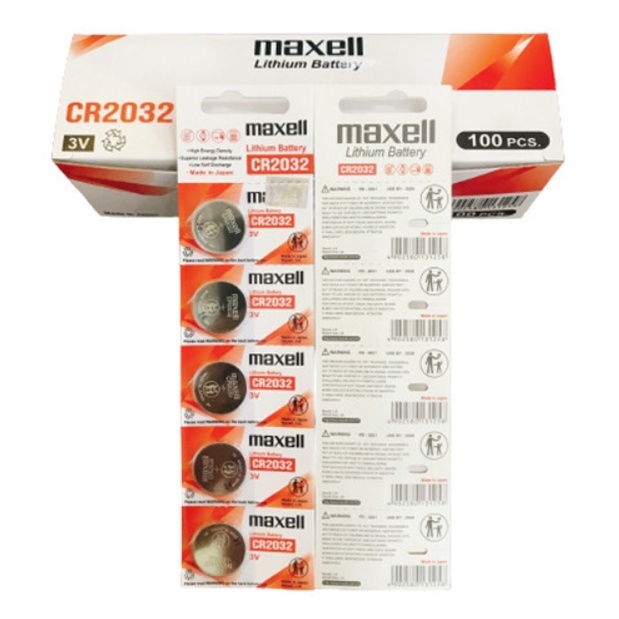 Pin Maxell CR2032 - 2032 Lithium 3v - Hàng Chính Hãng Nhập Khẩu Nhật Bản, thay pin Remote Smartkey Honda, ôtô, xe máy