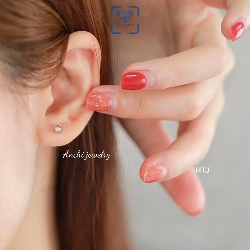 Khuyên tai bi bạc 2mm - 5mm, chuẩn bạc ý 925 cao cấp - Anchi jewelry