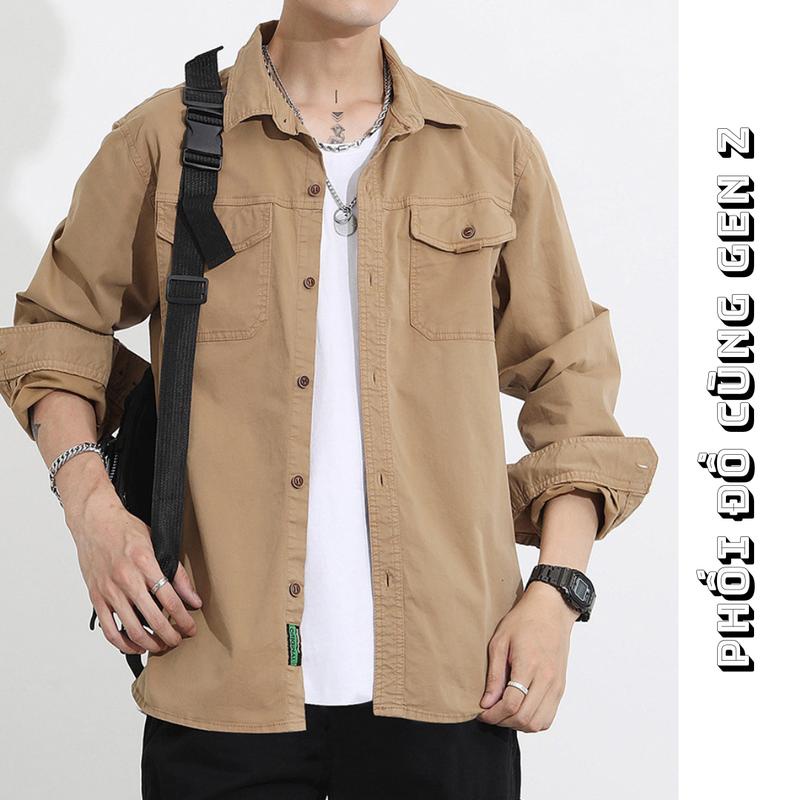 Áo Khoác Nam Áo Khoác Kaki Chất Lượng Kaki Cao Cấp Chất Vải Mềm Mại Dày Dặn Màu Vàng Kem Tại Gen Z Store HN