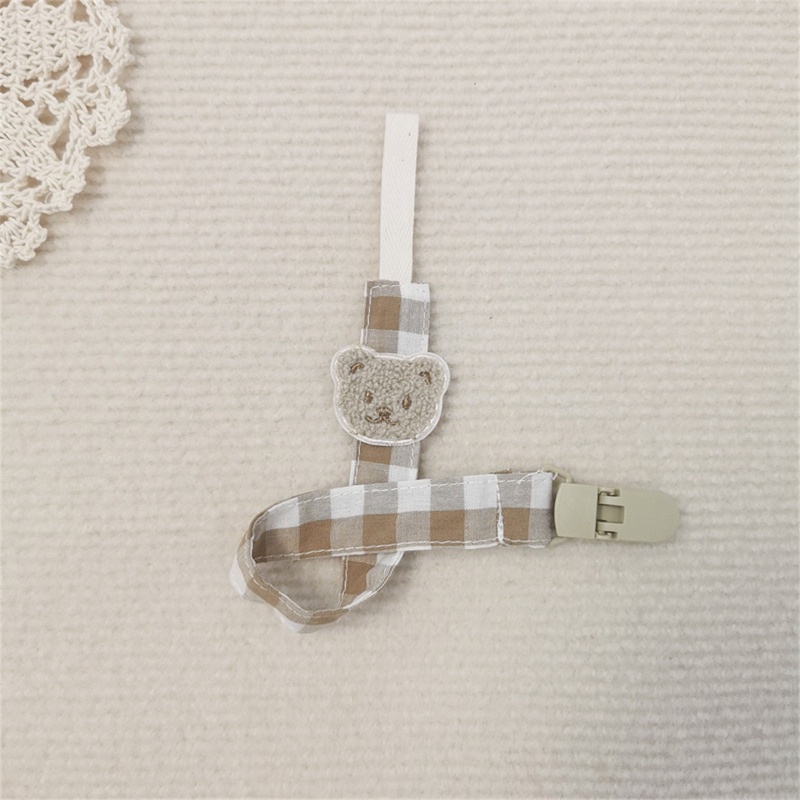 Kẹp Giữ Núm Ti Giả Bằng Nhựa Thêu Hình Gấu Hoạt Hình DIY