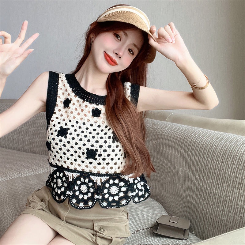 Áo Dệt Kim Sát Nách In Hoa Thời Trang Mùa Hè Cho Nữ  tao bao