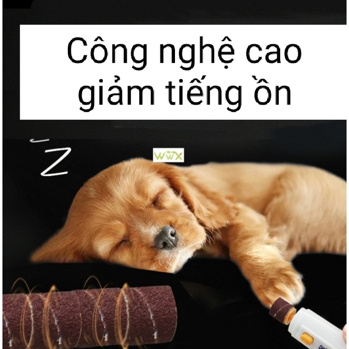 Máy Mài Móng Tự Động cho Chó Mèo - Tặng Kèm 3 Đầu Mài