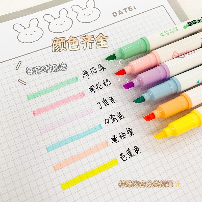 Set 6 bút highlight nhiều màu pastel ✨✨✨✨