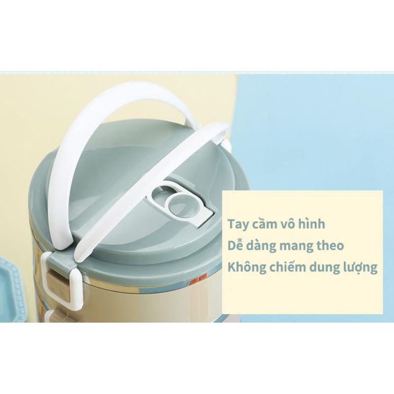HỘP CƠM GIỮ NHIỆT 2 TẦNG LUNCH BOX - HỘP CƠM VĂN PHÒNG 2 TẦNG RUỘT INOX