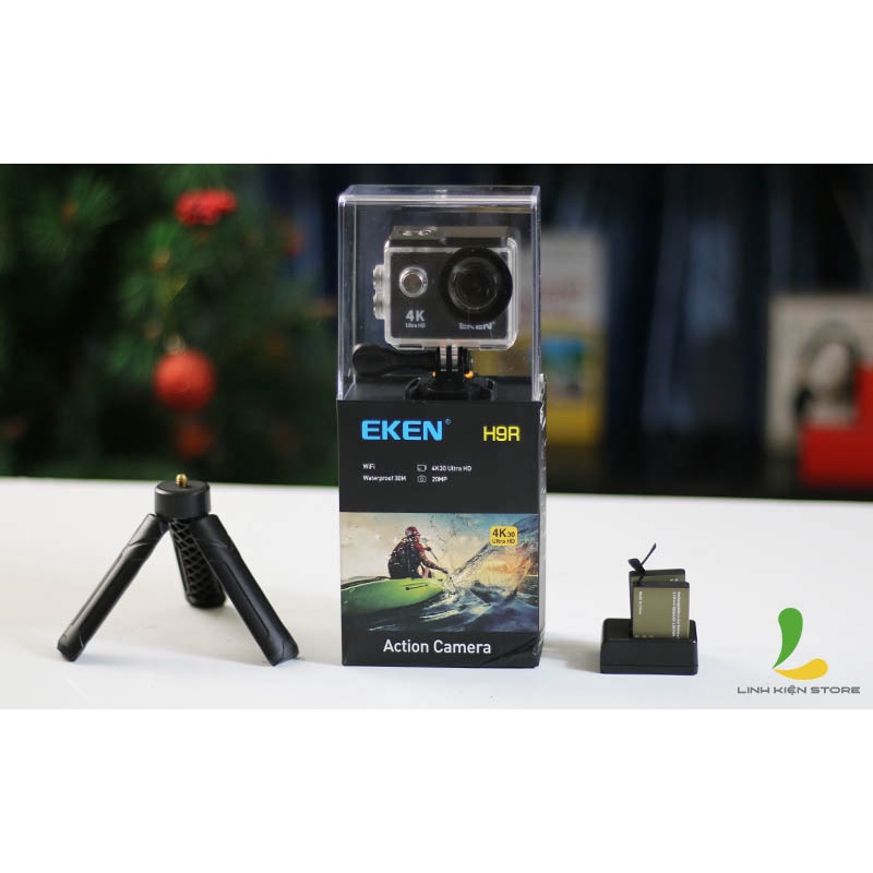 Combo Camera Hành Trình HOSAN Eken H9R ver 8.1 Pin Dự Phòng,  Dock Sạc Đôi và tripod , Quay video 4K