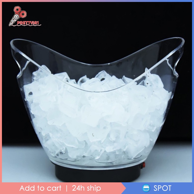 Thùng Đá Giữ Lạnh Bia Rượu Có Đèn LED 2L Cho Quán Bar / Câu Lạc Bộ