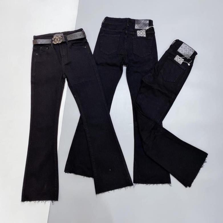 Quần jeans ống loe lửng 9 tấc 3 màu(đen-xanh nhạt-xanh đậm) .