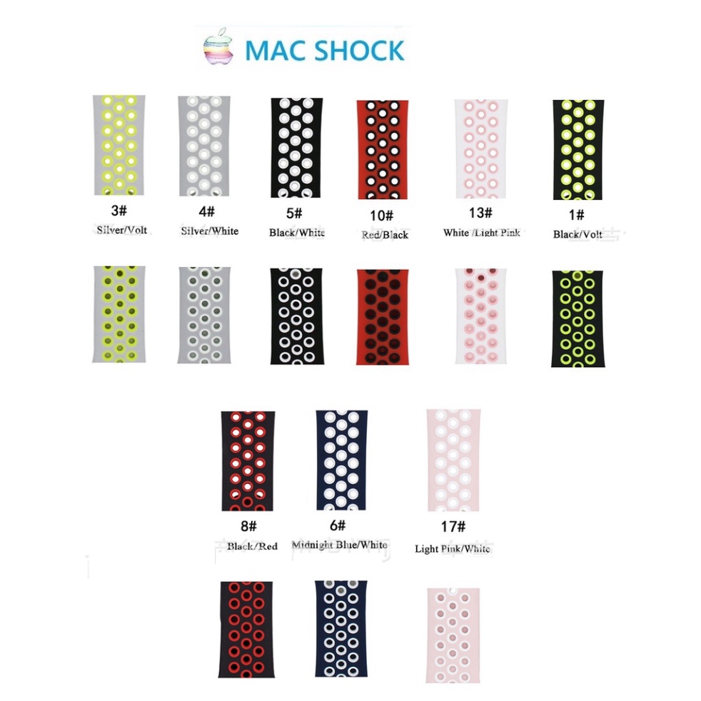 Dây đeo cao su thể thao cho đồng hồ thông minh Seri 1/2/3/4/5/SE/6/7 - Size 38/30/41/42/44/45 mm