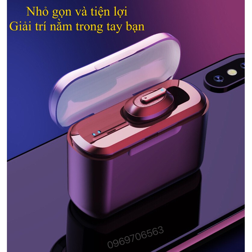 Tai Nghe Bluetooth Không Dây Mini Pin Trâu T1 PRO BASS Kèm Dock Sạc Có thể Sạc Cho Điện Thoại | BigBuy360 - bigbuy360.vn