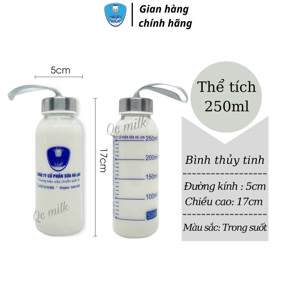 Bình lắc sữa non thuỷ tinh 250ml-Công ty Halan Milk