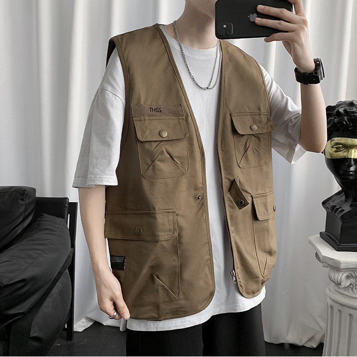 Áo Gile Phối Túi Hộp Style Hàn Quốc Trẻ Trung và Năng Động Dành Cho Nam