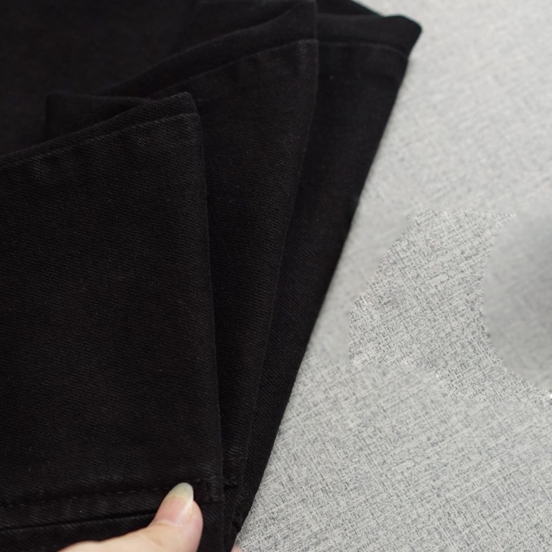 Quần jean đen nam trơn và rách gối Quần jean nam slimfit Jean co giãn cao cấp Thesix | BigBuy360 - bigbuy360.vn