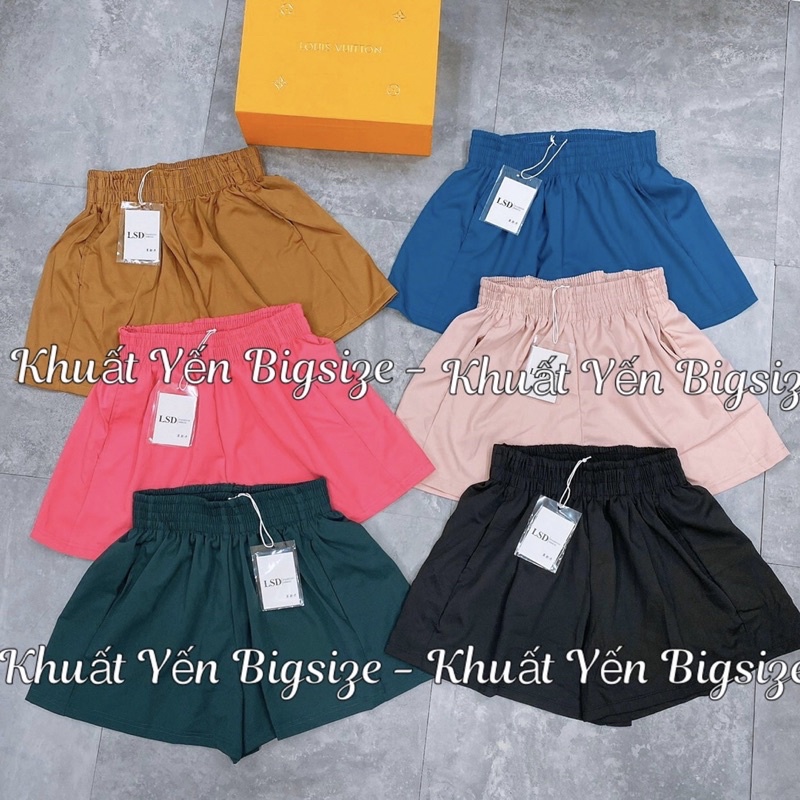 Quần đùi BIGSIZE , quần đùi cạp cao, quần lụa BIGSIZE, quần chun BIGSIZE ống rộng