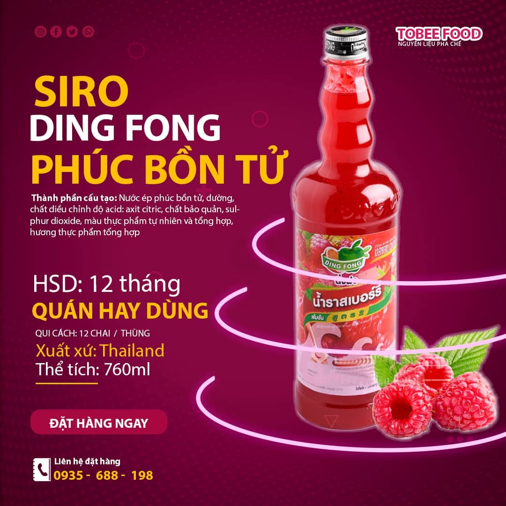 Siro DingFong Phúc Bồn Tử  700ml