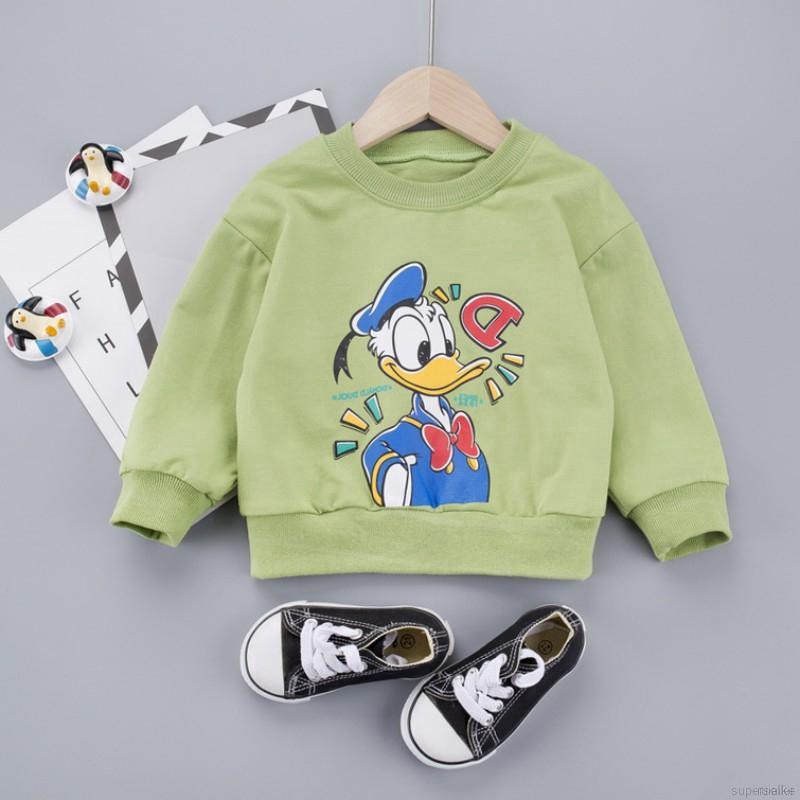 Áo Hoodie Vải Cotton In Hình Hoạt Hình Đáng Yêu Cho Bé